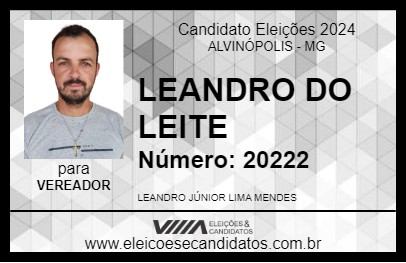 Candidato LEANDRO DO LEITE 2024 - ALVINÓPOLIS - Eleições