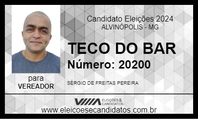 Candidato TECO DO BAR 2024 - ALVINÓPOLIS - Eleições