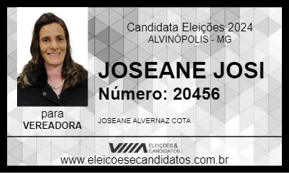 Candidato JOSEANE JOSI 2024 - ALVINÓPOLIS - Eleições