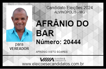 Candidato AFRÂNIO DO BAR 2024 - ALVINÓPOLIS - Eleições