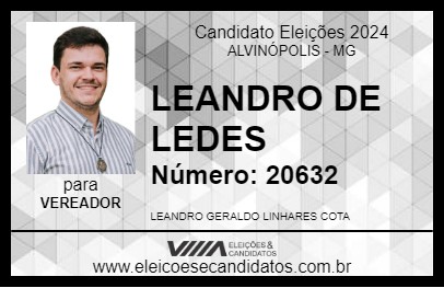 Candidato LEANDRO DE LEDES 2024 - ALVINÓPOLIS - Eleições