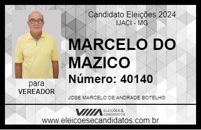 Candidato MARCELO DO MAZICO 2024 - IJACI - Eleições