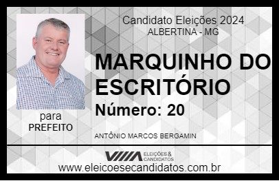 Candidato MARQUINHO DO ESCRITÓRIO 2024 - ALBERTINA - Eleições