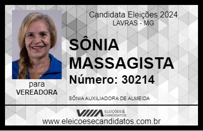 Candidato SÔNIA MASSAGISTA 2024 - LAVRAS - Eleições