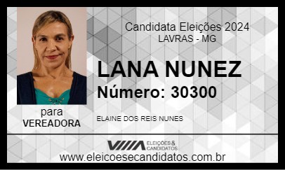 Candidato LANA NUNEZ 2024 - LAVRAS - Eleições