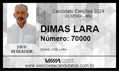 Candidato DIMAS LARA 2024 - OLIVEIRA - Eleições