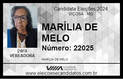 Candidato MARÍLIA DE MELO 2024 - VIÇOSA - Eleições