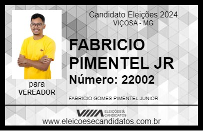 Candidato FABRICIO PIMENTEL JR 2024 - VIÇOSA - Eleições