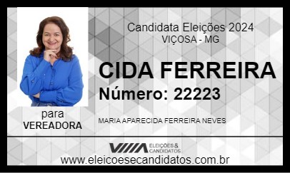 Candidato CIDA FERREIRA 2024 - VIÇOSA - Eleições