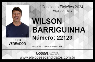 Candidato WILSON BARRIGUINHA 2024 - VIÇOSA - Eleições