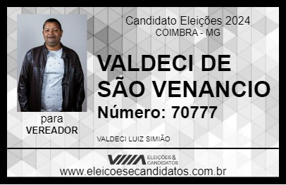 Candidato VALDECI DE SÃO VENANCIO 2024 - COIMBRA - Eleições