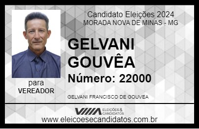 Candidato GELVANI GOUVÊA 2024 - MORADA NOVA DE MINAS - Eleições