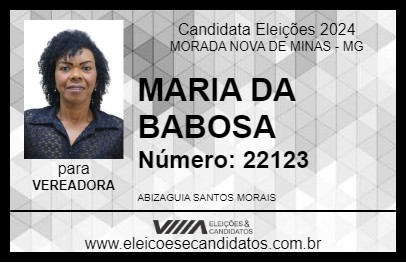 Candidato MARIA DA BABOSA 2024 - MORADA NOVA DE MINAS - Eleições