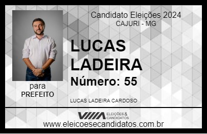 Candidato LUCAS LADEIRA 2024 - CAJURI - Eleições