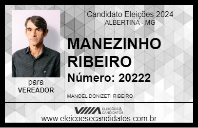 Candidato MANEZINHO RIBEIRO 2024 - ALBERTINA - Eleições