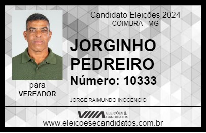 Candidato JORGINHO PEDREIRO 2024 - COIMBRA - Eleições