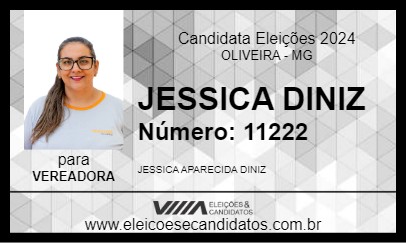 Candidato JESSICA DINIZ 2024 - OLIVEIRA - Eleições