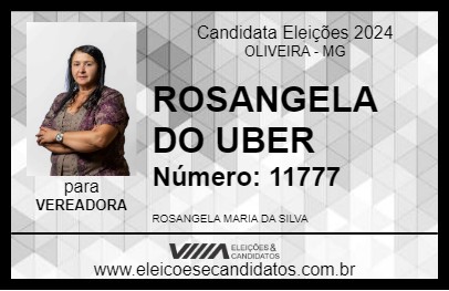 Candidato ROSANGELA DO UBER 2024 - OLIVEIRA - Eleições