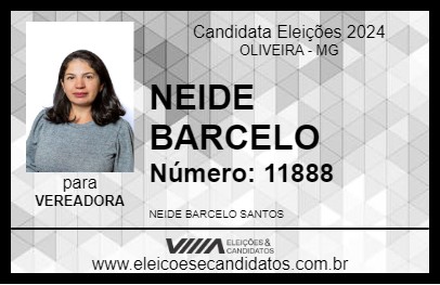 Candidato NEIDE BARCELO 2024 - OLIVEIRA - Eleições