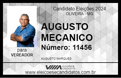 Candidato AUGUSTO MECANICO 2024 - OLIVEIRA - Eleições