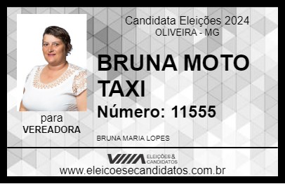 Candidato BRUNA MOTO TAXI 2024 - OLIVEIRA - Eleições