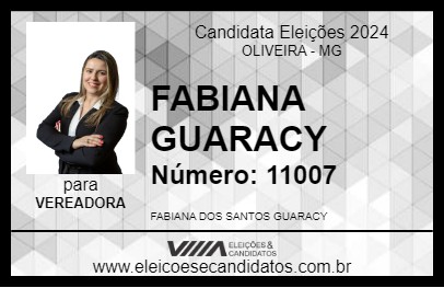 Candidato FABIANA GUARACY 2024 - OLIVEIRA - Eleições