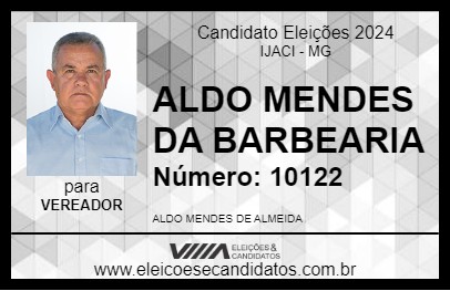 Candidato ALDO MENDES DA BARBEARIA 2024 - IJACI - Eleições