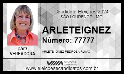 Candidato ARLETEIGNEZ 2024 - SÃO LOURENÇO - Eleições