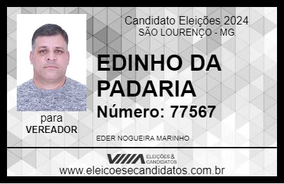 Candidato EDINHO DA PADARIA 2024 - SÃO LOURENÇO - Eleições