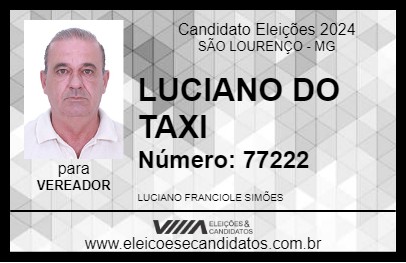 Candidato LUCIANO DO TAXI 2024 - SÃO LOURENÇO - Eleições