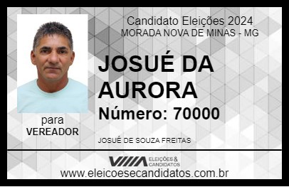 Candidato JOSUÉ DA AURORA 2024 - MORADA NOVA DE MINAS - Eleições