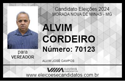 Candidato ALVIM CORDEIRO 2024 - MORADA NOVA DE MINAS - Eleições