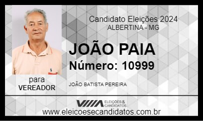 Candidato JOÃO PAIA 2024 - ALBERTINA - Eleições