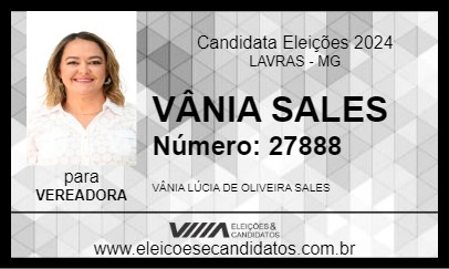 Candidato VÂNIA SALES 2024 - LAVRAS - Eleições