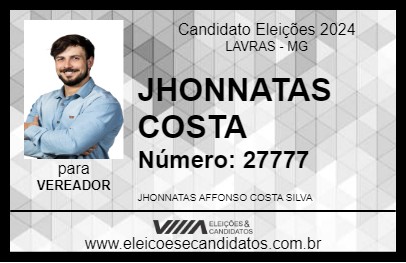 Candidato JHONNATAS COSTA 2024 - LAVRAS - Eleições