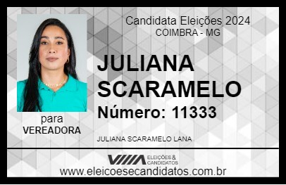 Candidato JULIANA SCARAMELO 2024 - COIMBRA - Eleições