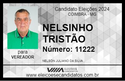 Candidato NELSINHO TRISTÃO 2024 - COIMBRA - Eleições