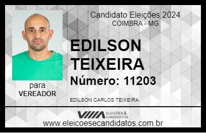 Candidato EDILSON TEIXEIRA 2024 - COIMBRA - Eleições