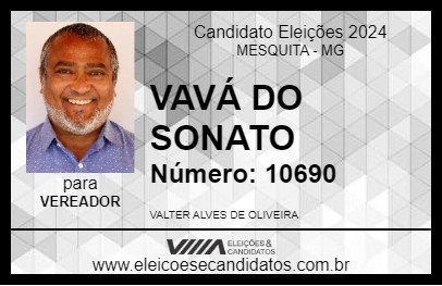 Candidato VAVÁ DO SONATO 2024 - MESQUITA - Eleições