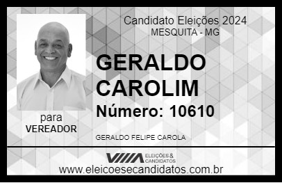 Candidato GERALDO CAROLIM 2024 - MESQUITA - Eleições