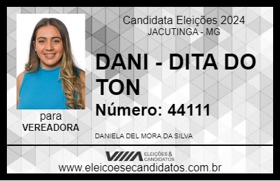 Candidato DANI - DITA DO TON 2024 - JACUTINGA - Eleições