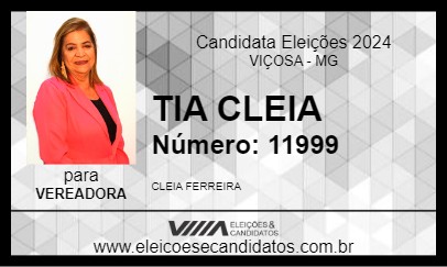 Candidato TIA CLEIA 2024 - VIÇOSA - Eleições