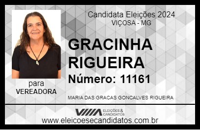 Candidato GRACINHA RIGUEIRA 2024 - VIÇOSA - Eleições