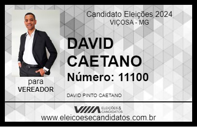 Candidato DAVID CAETANO 2024 - VIÇOSA - Eleições