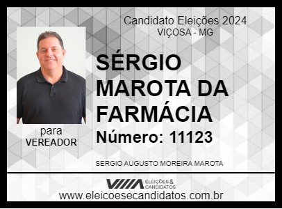 Candidato SÉRGIO MAROTA DA FARMÁCIA 2024 - VIÇOSA - Eleições