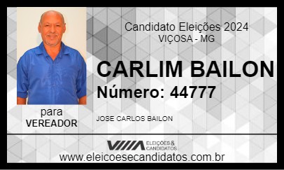 Candidato CARLIM BAILON 2024 - VIÇOSA - Eleições