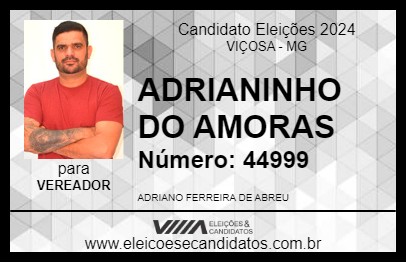 Candidato ADRIANINHO DO AMORAS 2024 - VIÇOSA - Eleições