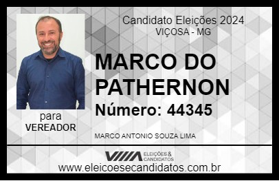 Candidato MARCO DO PATHERNON 2024 - VIÇOSA - Eleições