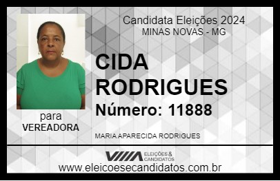 Candidato CIDA RODRIGUES 2024 - MINAS NOVAS - Eleições