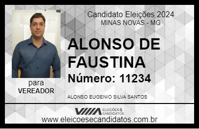 Candidato ALONSO DE FAUSTINA 2024 - MINAS NOVAS - Eleições